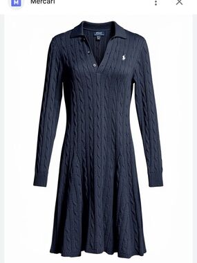 Women’s Ralph Lauren navy cable knit dress